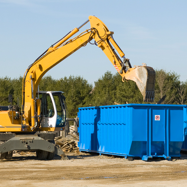 are there any restrictions on where a residential dumpster can be placed in River Bluff